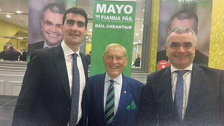 Local Notes: Matt Farrell, Ballina Fianna Fail with Ministers Jack Chambers and Dara Calleary.