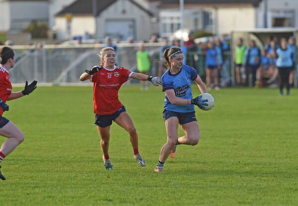 Westport's Saoirse Lally breaks forward. Westport's Saoirse Lally breaks forward.