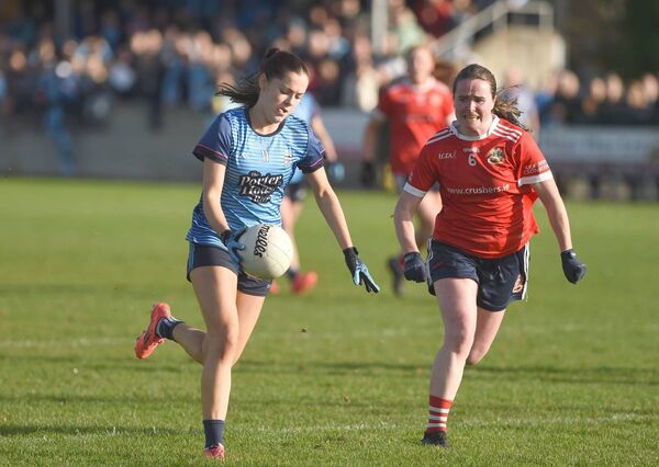 Westport's Fionnula McLaughlin tries to get past Kilkerrin/Clonberne's Nicola Ward. Westport's Fionnula McLaughlin tries to get past Kilkerrin/Clonberne's Nicola Ward.