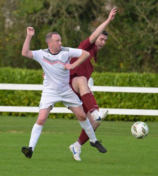 Mayo’s Ioseph O’Reilly challenges Galway danger Padraic Cunningham. Mayo’s Ioseph O’Reilly challenges Galway danger Padraic Cunningham.