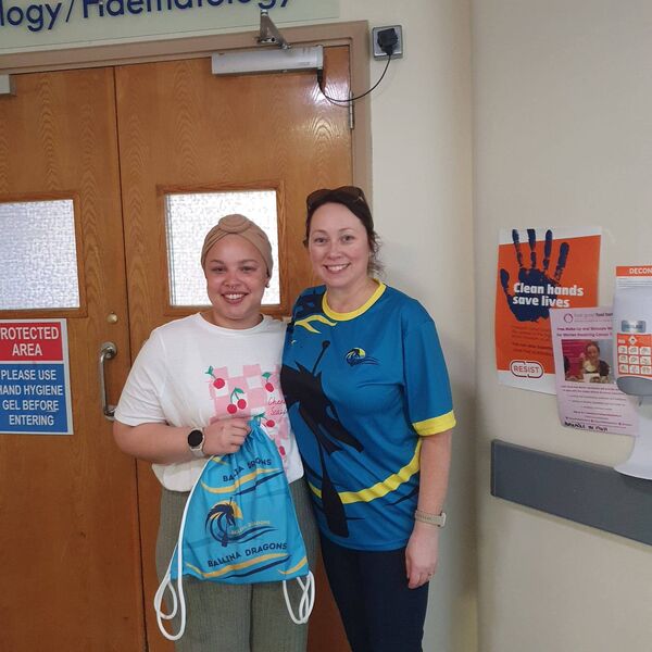 Billie Forde and Vanessa Forde at the presentation of curated care packs to Mayo Oncology Unit by Ballina Dragons. Billie Forde and Vanessa Forde at the presentation of curated care packs to Mayo Oncology Unit by Ballina Dragons.