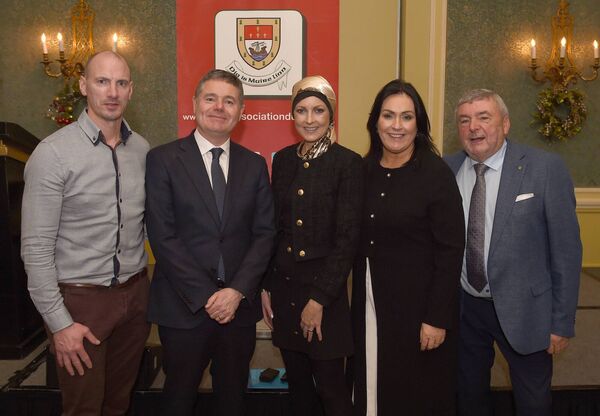 Attending the Mayo Association Dublin Business Lunch 2024 at the Intercontinental Hotel in Dublin last week were John and Rita Casey, guest speaker Minister for Public Expenditure and Reform  Paschal Donohoe, Fine Gael candidate in Mayo Martina Jennings and Noel Howley, Mayo Association Dublin. Picture: Conor McKeown