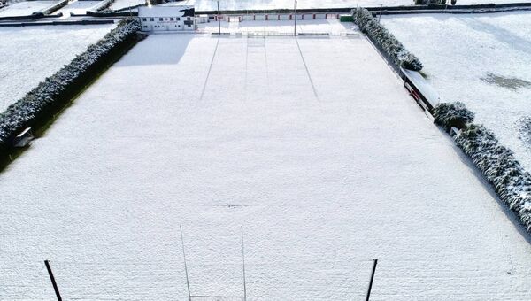 Ballintubber GAA woke up on November 21 delighted that an election promise of a new Hockey facility had been delivered on time. Alas however it had disappeared completely the day after! Picture by Tom Quinn.