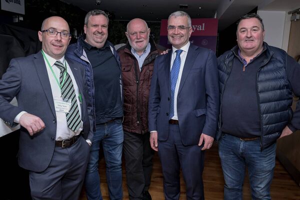 Liam Henry, Michéal Golden, Brian Moran, Dara Calleary, TD, Alan Tomas at the Mayo Gen Election count TF Royal Hotel 30.11.2024. Pic: John Corless Liam Henry, Michéal Golden, Brian Moran, Dara Calleary, TD, Alan Tomas at the Mayo Gen Election count TF Royal Hotel 30.11.2024. Pic: John Corless