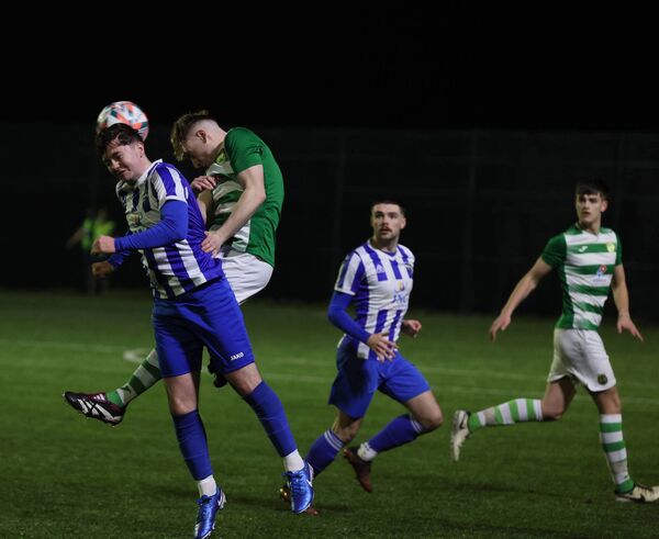 Action from last Friday night's meeting of Castlebar Celtic and Ballina Town in the CMR Fire & Security Mayo U21 Cup Final which was played at Umbro Park. Picture: Michael Donnelly Action from last Friday night's meeting of Castlebar Celtic and Ballina Town in the CMR Fire & Security Mayo U21 Cup Final which was played at Umbro Park. Picture: Michael Donnelly