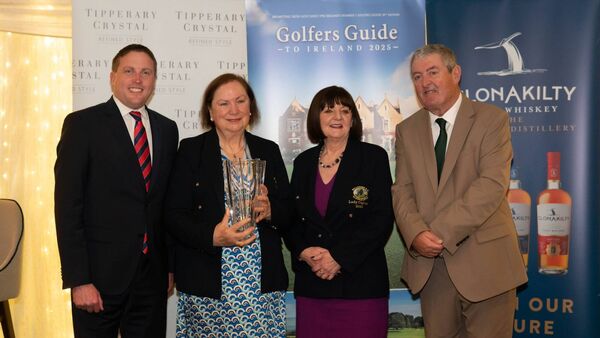 Ballinrobe Golf club has been awarded Best Parkland Golf course in Connaught for 2025. The prize giving event took place on December 2, at the Golfers Guide to Ireland Awards at Ballymascanlon Hotel and Golf Resort. Receiving the award are outgoing Lady Captain Mary Nalty and incoming Lady Captain Antoinette O'Connor along with Mr Cormack Devlin TD and Mr Paddy McCarthy Golfers Guide Ireland. Ballinrobe Golf club has been awarded Best Parkland Golf course in Connaught for 2025. The prize giving event took place on December 2, at the Golfers Guide to Ireland Awards at Ballymascanlon Hotel and Golf Resort. Receiving the award are outgoing Lady Captain Mary Nalty and incoming Lady Captain Antoinette O'Connor along with Mr Cormack Devlin TD and Mr Paddy McCarthy Golfers Guide Ireland.