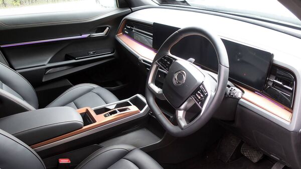The spacious five-seat cabin has a modern-looking dash, taken up with a huge 12.3-inch touchscreen and same-sized digital instrument cluster that merge together. The spacious five-seat cabin has a modern-looking dash, taken up with a huge 12.3-inch touchscreen and same-sized digital instrument cluster that merge together.