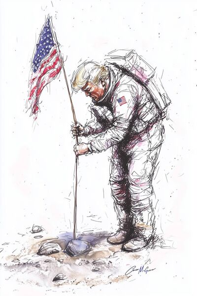 Trump's vision now stretches beyond walls to encompass Greenland, Canada, and even Mars. Illustration: Conor McGuire Trump's vision now stretches beyond walls to encompass Greenland, Canada, and even Mars. Illustration: Conor McGuire