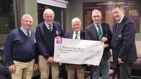 Local Notes: Ballina Rugby Club present cheque to Cancer Care West.