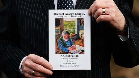 Poet Michael Longley touched souls with just a few words, funeral hears