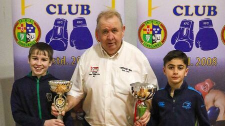 Local Notes: Vincie James Memorial Cup presented to the Best Boxers at the Knockmore/Foxford Boxing Club event.