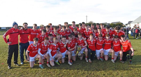 The victorious St Colman's College panel and management following their Connacht PPS senior 'A' football championship title win which saw them beat Summerhill College at Ballyhaunis GAA Grounds last Saturday afternoon.	Picture: Conor McKeown.