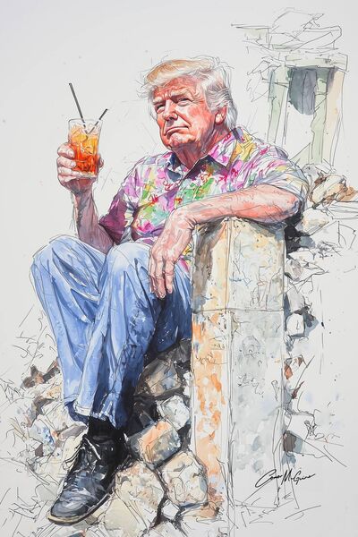 Trump, a former property developer, is treating a humanitarian catastrophe like a distressed asset ripe for development. Illustration: Conor McGuire