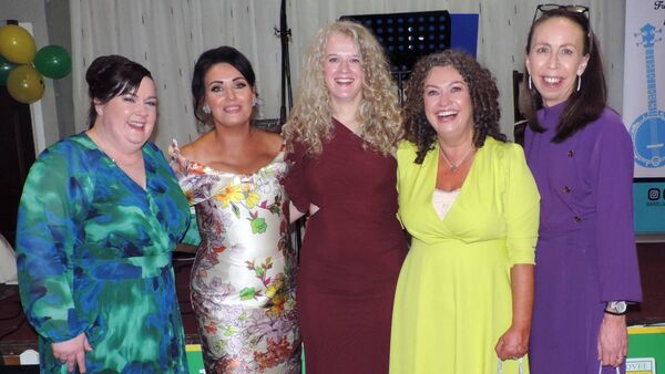 At Kilmovee Shamrocks GAA Awards Night were Elaine Duffy, Joanne Regan, Claire Duffy, Stephanie Craughwell and Mary Moynihan. Picture James Hunt Photography. At Kilmovee Shamrocks GAA Awards Night were Elaine Duffy, Joanne Regan, Claire Duffy, Stephanie Craughwell and Mary Moynihan. Picture James Hunt Photography.