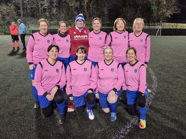The Manulla team who featured in a local derby with Ballyvary Blue Bombers on the opening night of the Mayo Women's Masters League. 