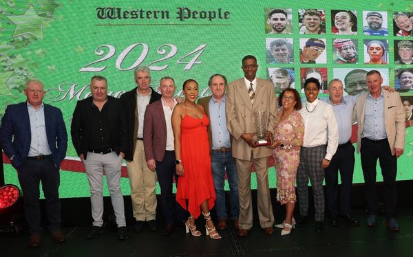 Hall of Fame recipient Deora Marsh with family, friends and former teammates at the 2024 Western People Mayo Sports Stars Awards, which took place in Breaffy House Hotel. Picture: Michael Donnelly