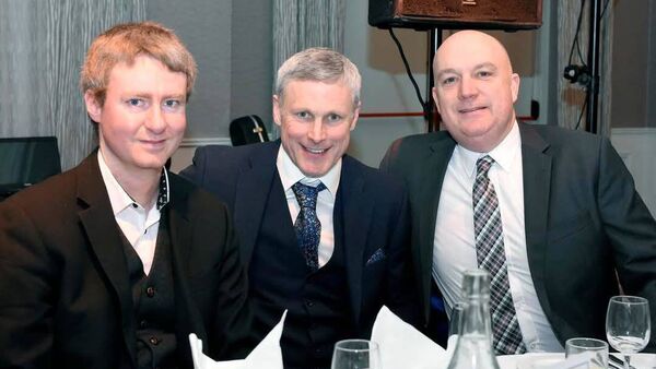 Mícheál Coyne (Secretary), Joe Heneghan (Chairman), and David Lally (Treasurer) celebrate the 60th Anniversary of CLG Thuar Mhic Éadaigh in the Castlecourt Hotel recently. Mícheál Coyne (Secretary), Joe Heneghan (Chairman), and David Lally (Treasurer) celebrate the 60th Anniversary of CLG Thuar Mhic Éadaigh in the Castlecourt Hotel recently.