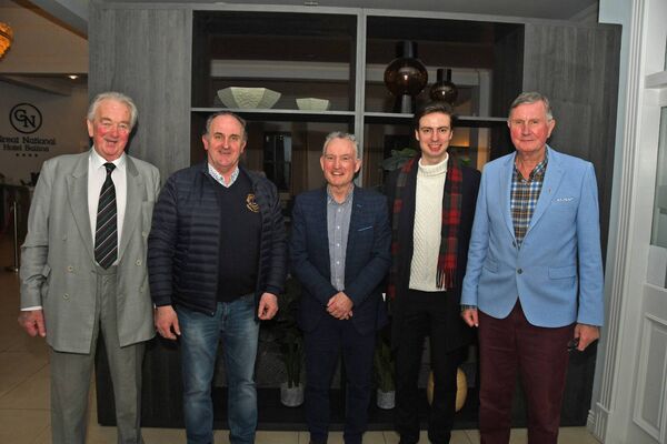 Ballina Lions Club organised a concert by internationally acclaimed pianist John O’Conor in the Great National Hotel recently in aid of St Muredach's Cathedral window restoration. Pictured are, from left: Adrian Bourke, Derek Leonard, David Mullarkey, Martin Leonard and Gerry Jordan. Picture: John O'Grady Ballina Lions Club organised a concert by internationally acclaimed pianist John O’Conor in the Great National Hotel recently in aid of St Muredach's Cathedral window restoration. Pictured are, from left: Adrian Bourke, Derek Leonard, David Mullarkey, Martin Leonard and Gerry Jordan. Picture: John O'Grady