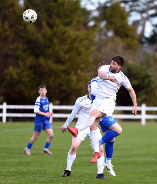 Mayo’s Johnnie Cocozza heads the ball away during Sunday's Oscar Traynor Cup semi-final against Limerick. Picture: David Farrell Photography Mayo’s Johnnie Cocozza heads the ball away during Sunday's Oscar Traynor Cup semi-final against Limerick. Picture: David Farrell Photography