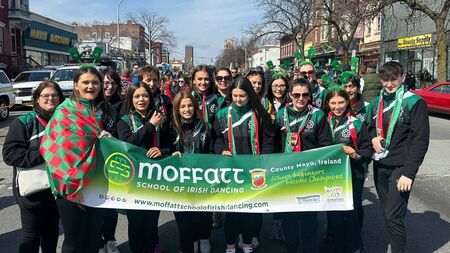 Local Notes: Sheila Moffatt School of Irish Dancing, Crossmolina, take part in Albany Parade in New York.