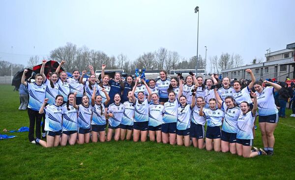 The Mount St Michael squad celebrates after their  victory in the Lidl LGFA PPS All-Ireland senior 'B' championship final against Eureka Secondary School of Kells in Meath, which was played at the home of the St Brigid's GAA in Kiltoom, Co Roscommon.	Picture: Piaras Ó Mídheach/Sportsfile