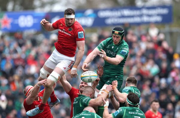 Munster's Tom Ahern and Connacht's Darragh Murray compete for a lineout. Picture: INPHO/James Crombie Munster's Tom Ahern and Connacht's Darragh Murray compete for a lineout. Picture: INPHO/James Crombie
