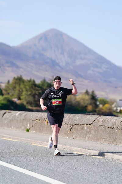 Jessie Kennedy from Westport enjoying the sun and the scenery wile running the full marathon in Westport. Jessie Kennedy from Westport enjoying the sun and the scenery wile running the full marathon in Westport.