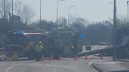Emergency services at scene of Mayo county town road accident