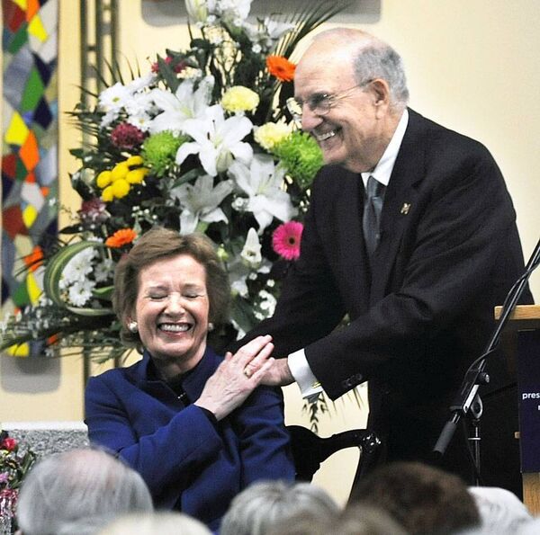 Former US Senator George Mitchell and Mary Robinson pictured during the 4th Mary Robinson Centre International Human Rights Lecture in St Patrick's Church in Ballina in April 2017. Picture: Henry Wills Archive Former US Senator George Mitchell and Mary Robinson pictured during the 4th Mary Robinson Centre International Human Rights Lecture in St Patrick's Church in Ballina in April 2017. Picture: Henry Wills Archive