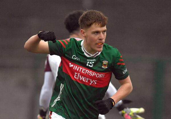Mayo’s Patrick Garvey celebrates scoring a goal during the Electric Ireland Connacht GAA Minor Football Championship at Tuam Stadium last Friday evening. Picture: David Farrell Photography 