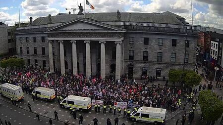 'God bless Ireland': Conor McGregor attends anti-immigration protest in Dublin city centre