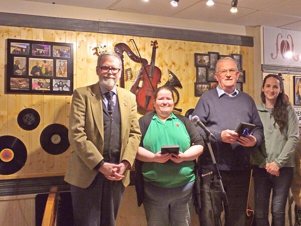 Pen &amp; Ink member John Parr with Elish and Mick Griffin, musicians and proprietors of the Folk Café, Kiltimagh, and Pen &amp; Ink member Michelle Stenson. 