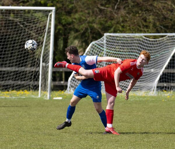 Ballinrobe’s Gary Mellet Connolly, right, and James Dunne of Manulla. Picture: John Corless