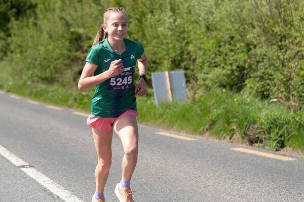 Freya Renton leading the Mayo.ie Western People Women’s Mini-Marathon at the 4km stage. The youngster, who just turned 15 a few weeks ago, went on to win the event. Picture: Alison Laredo Freya Renton leading the Mayo.ie Western People Women’s Mini-Marathon at the 4km stage. The youngster, who just turned 15 a few weeks ago, went on to win the event. Picture: Alison Laredo