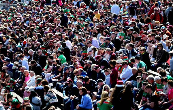 Fans take their seats in MacHale Park ahead of the game. Picture: INPHO/Ryan Byrne