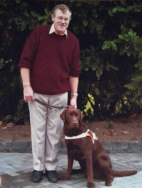 The late Liam Gillard from Bonniconlon with his faithful guide dog Craig. The late Liam Gillard from Bonniconlon with his faithful guide dog Craig.