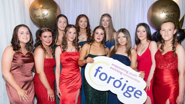Members of Bofeenaun Foróige Club at the Mayo Foróige Prom Ball 2025 in the Castlecourt Hotel in Westport. Picture: Alison Laredo