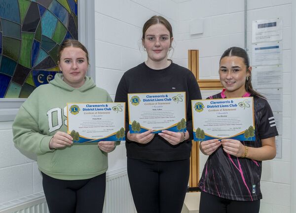 Mount St Michael Students, Fiona Ryan, Holly Fallon and Ava Hession.