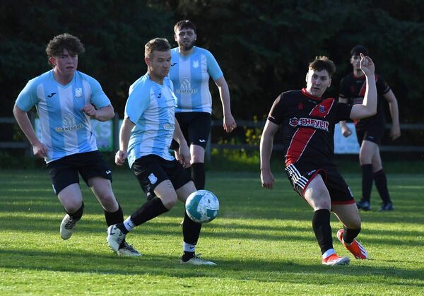 Owen McHale clears his lines for Iorras in Moneen last Thursday evening. Owen McHale clears his lines for Iorras in Moneen last Thursday evening.
