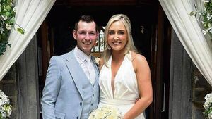 Congratulations: Happy couple pictured on their wedding day at Mayo church