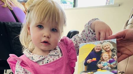 Local Notes: Lily Neary at Errew Centre with the Alzheimer's fundraising box.