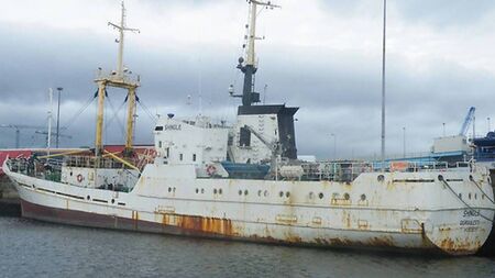 Sunken ship has broken into three pieces