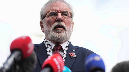 Gerry Adams to donate €100k to Irish language and Palestinian charities