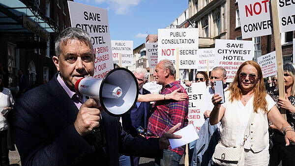 Row breaks out at protest over Government plans to buy CityWest Hotel