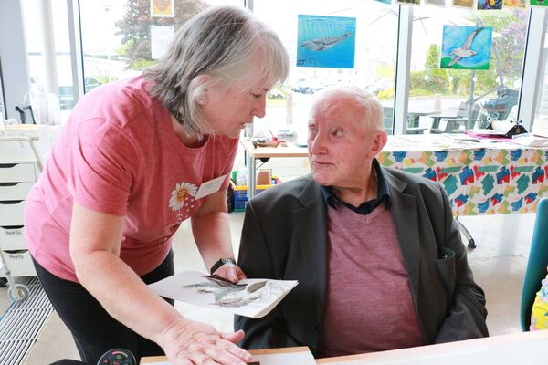 Norah Brennan, Visual Artist and resident Paddy Chambers.