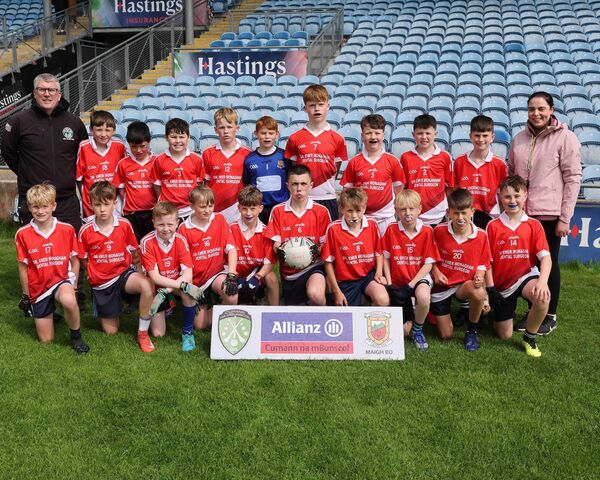 The Gaelscoil na Cruaiche team who lost to St Attracta's NS, Charlestown the Division 2A Boys final.
