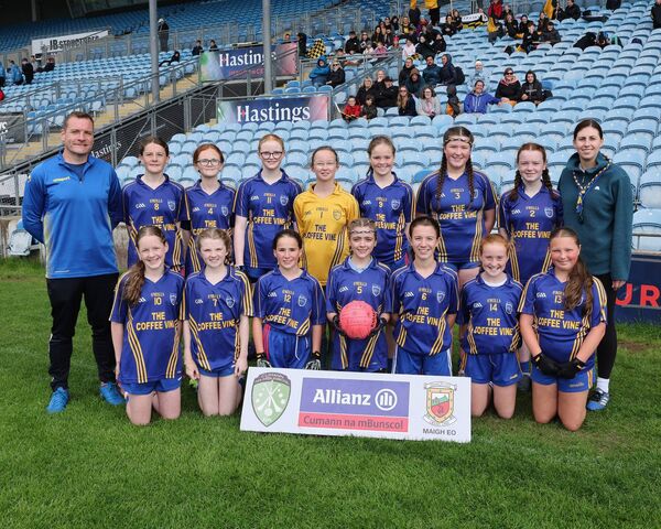 The girls of Behy NS in Ballina who lost after extra-time when playing in the Division 2A final.