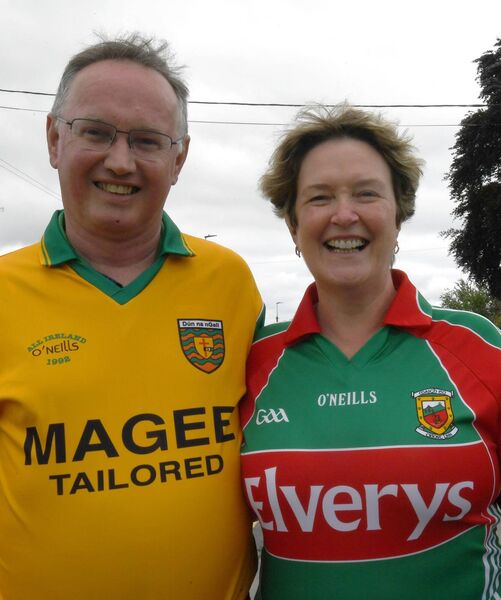 Supporting both Mayo and Donegal in Roscommon last Sunday were Maureen McShane and Tony Hanlon.	Picture: David Farrell Photography 