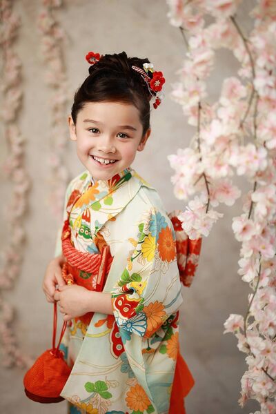 Lily Browne, daughter of Patrick and Yuko Browne, Kiltimagh, is dressed in a kimono to celebrate 'Shichi-Go-San', a traditional Japanese rite of passage to celebrate the growth and well-being of young children