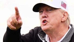 Trump opens his new Scottish golf course before return to US to ‘put out fires’